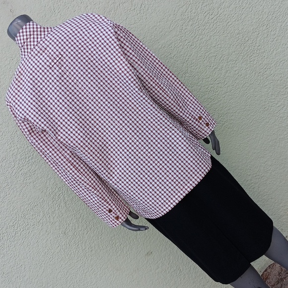 LIZ CLAIBORNE LIZSPORT LADIES PURE COTTON SEERSUCKER CHECK (2) BUTTON LUX BLAZER - Picture 10 of 17